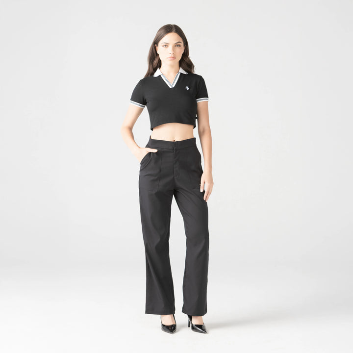 CROP TOP MONASTERY ELENTH WOMEN BLACK