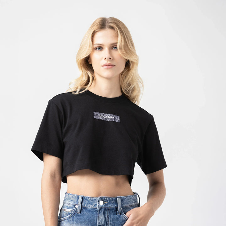 CROP TOP MONASTERY MUJER KISWA BLACK METEORITE