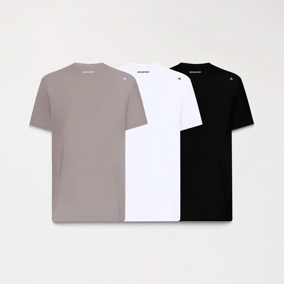 THREEPACK CAMISETAS MONASTERY AURELIUS (BLACK-WHITE-BROWN)
