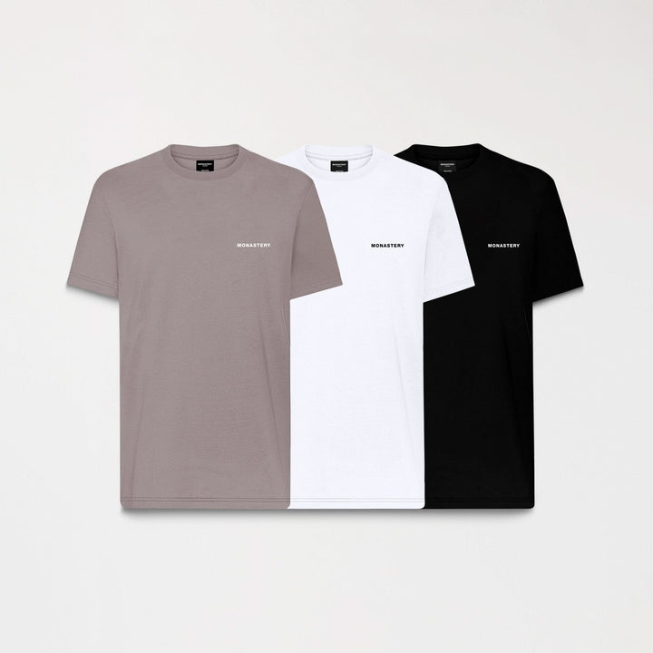 THREEPACK CAMISETAS MONASTERY AURELIUS (BLACK-WHITE-BROWN)