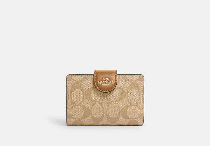 BILLETERA MEDIANA COACH SIGNATURE CANVAS