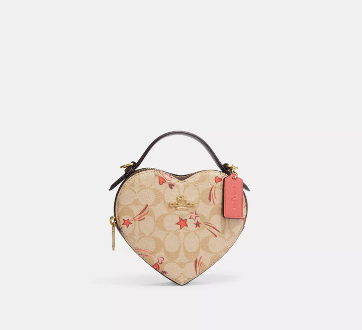 CARTERA HEART CROSSBODY COACH SIGNATURE CANVAS STARS