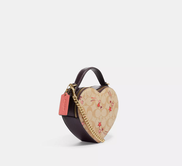 CARTERA HEART CROSSBODY COACH SIGNATURE CANVAS STARS