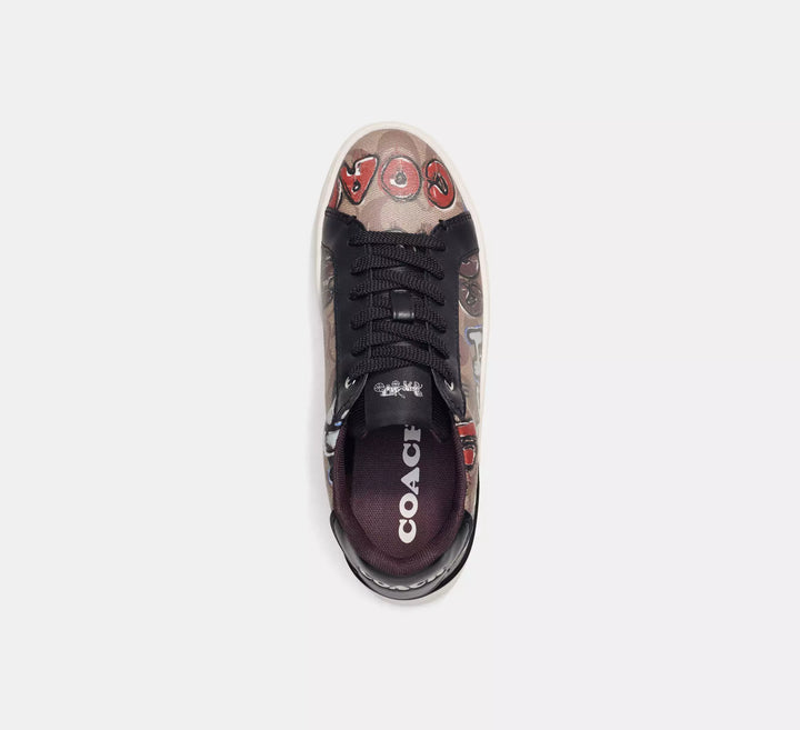 TENNIS COACH LOW TOP SNEAKER GRAFITTI MINT AND SERF