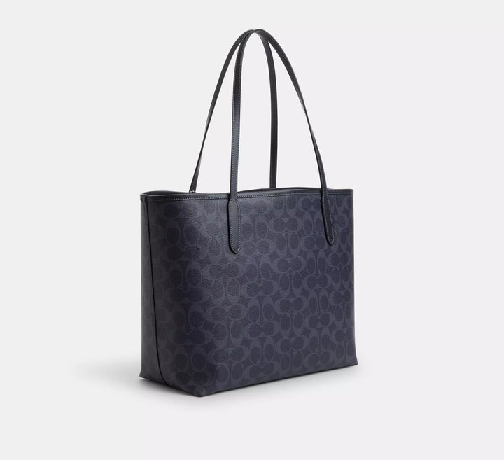 CARTERA COACH CITY TOTE SIGNATURE CANVAS LOGO