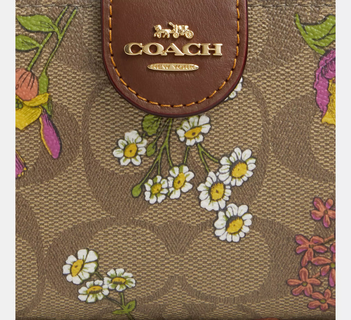 BILLETERA MEDIANA COACH SIGNATURE CANVAS FLORAL